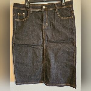 Falmer Heritage Blue/Black Stretch Denim Pencil Skirt XXL (overseas sizing)